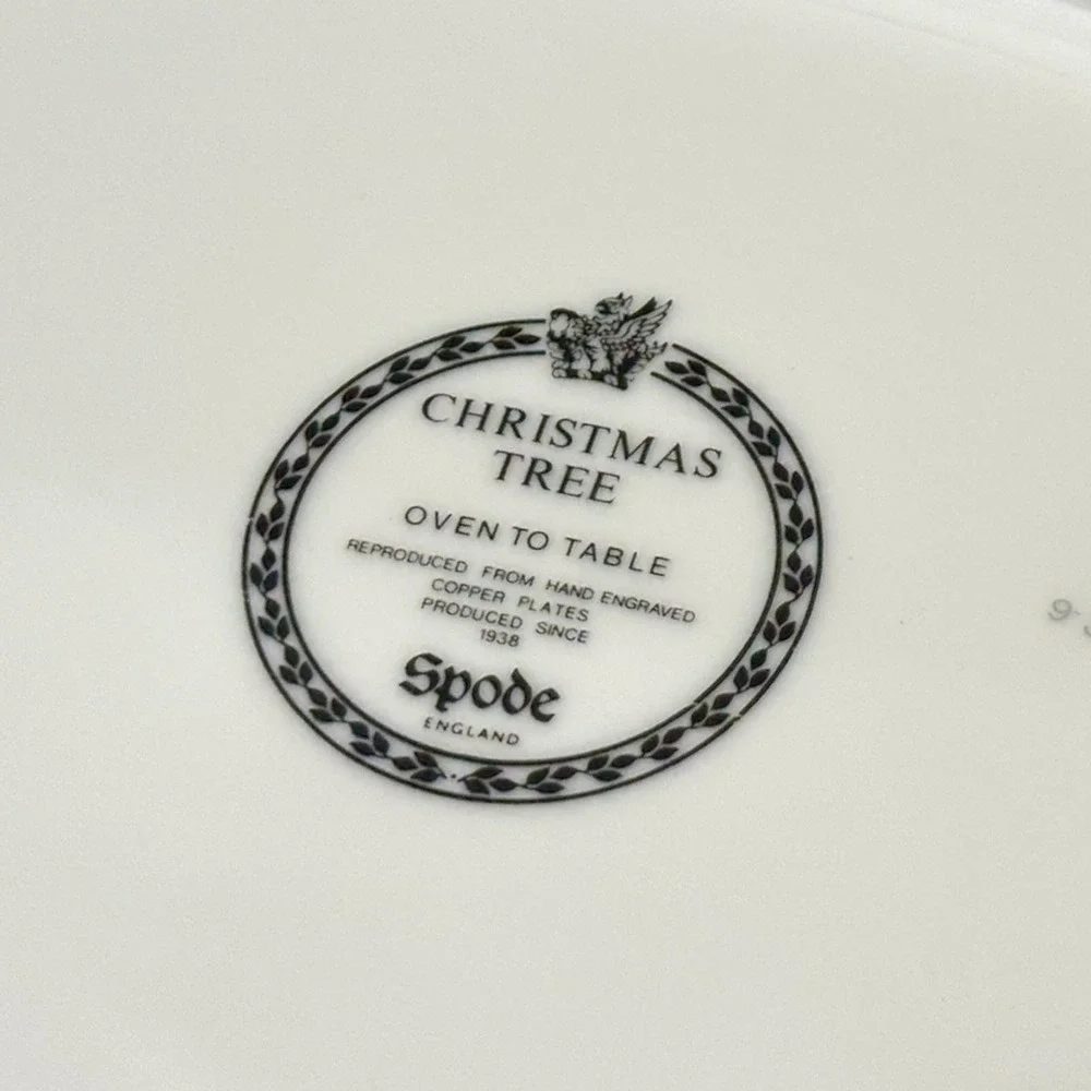 Spode Christmas Tree Oval Baking‎ Dish England Oven To Table 12.5x9